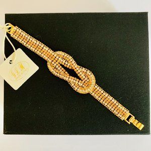 GLM TRI-COLOR RHINESTONES INFINITY BRACELET MADE IN ITALY